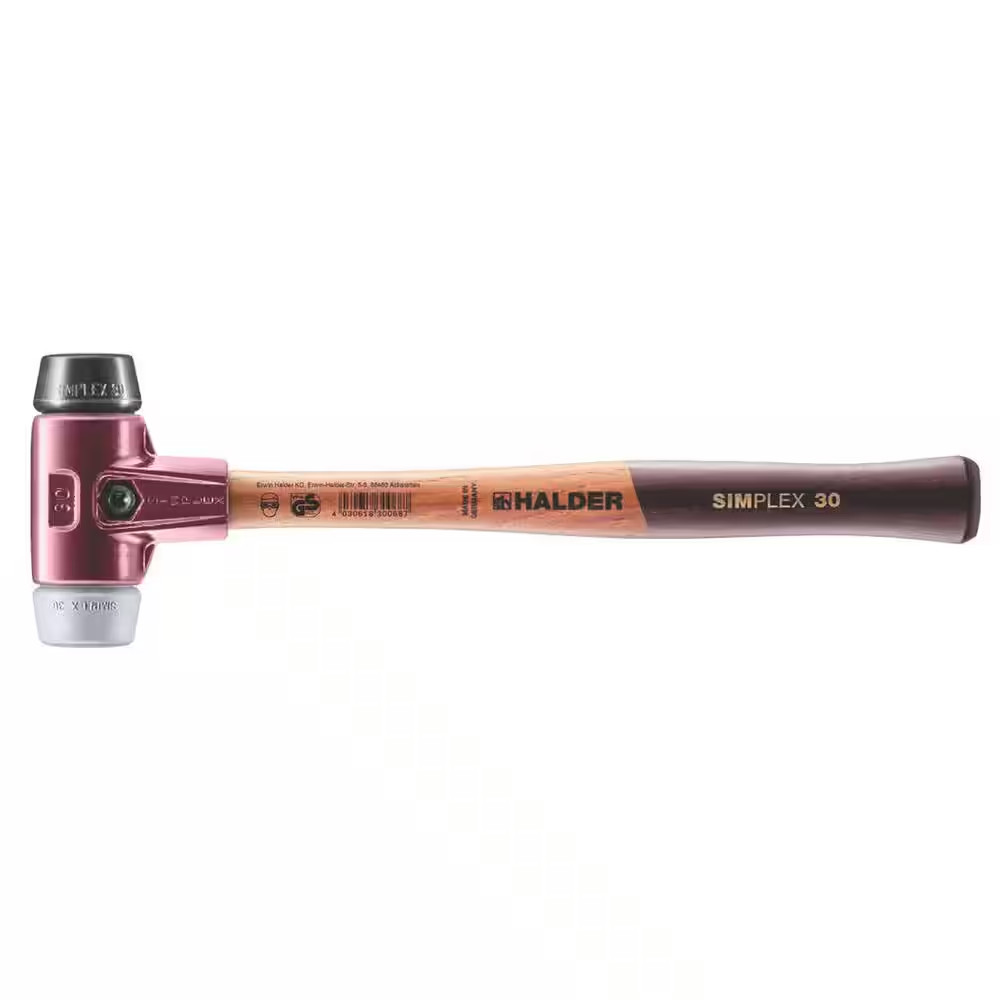 12 Oz. Simplex 30 Mallet with Black Rubber, Grey Rubber Non-Marring Inserts