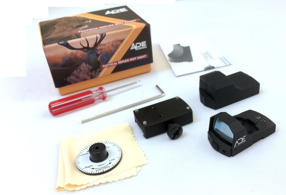 ADE Advanced Optics RD3-006B Mini Reflex Micro Green Dot Sight, 3 MOA, Black