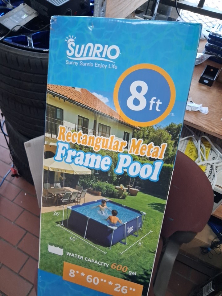 Intex 8.5ft Rectangular Above Ground Swimming Pool Frame Set Ages 6+