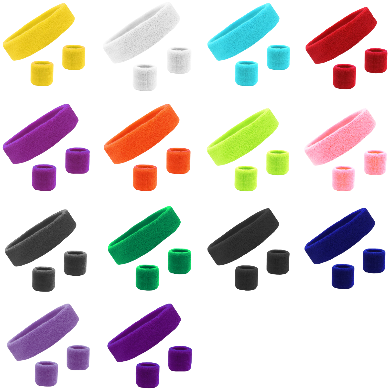 Sweatband Set Exercise Headband Wristbands Workout Head Wrist Sweat Band