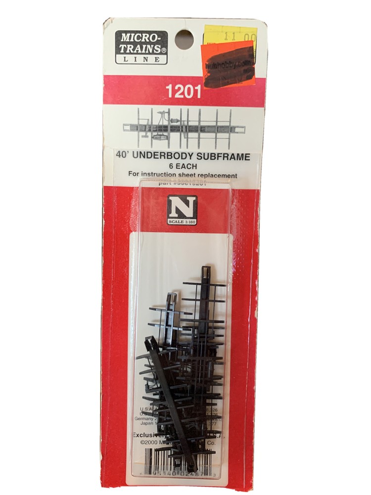 Micro Trains N Scale #1201 40’ Underbody Subframe 6 each New Sealed