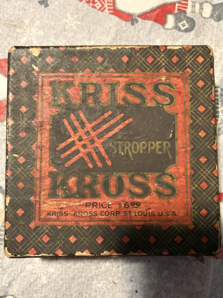 Vtg 1920s Kriss Kross Stropper Razor Blade Mechanical Sharpener