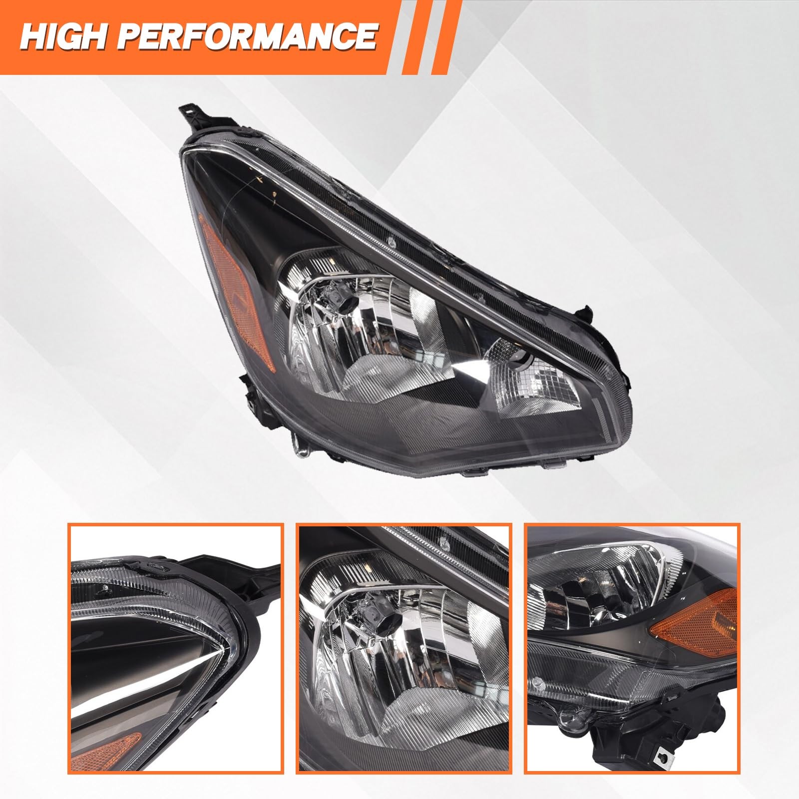 Headlight W/O Bulbs for Mitsubishi Mirage G4 Sedan Pair Halogen Head Lamp