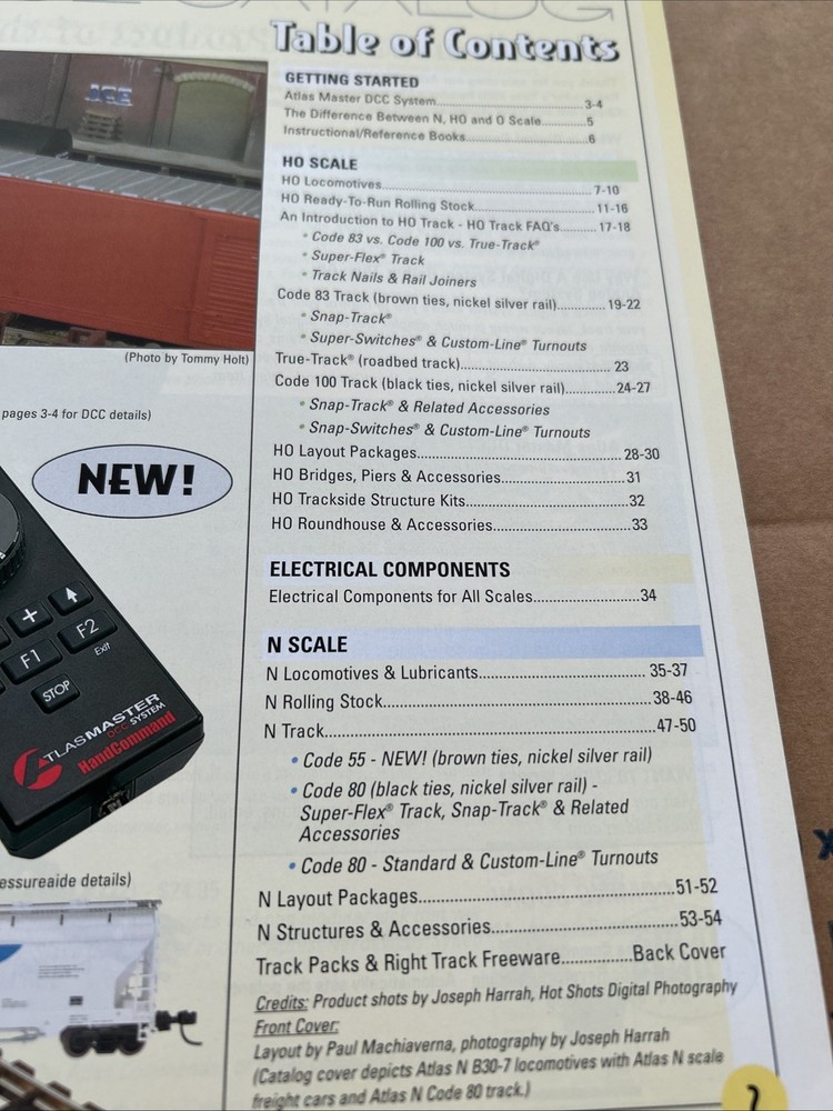 2002 ATLAS MODEL TRAIN CATALOG, HO & N SCALE PRODUCTS