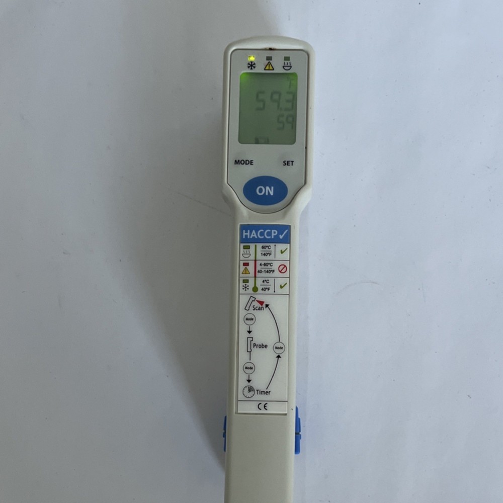 Raytek Foodpro Plus Digital Infrared Thermometer with Probe Timer White Blue