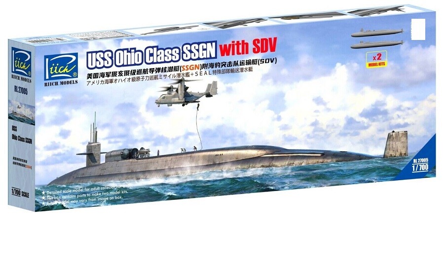 Riich 1/700 USS Ohio Class SSGN with SDV (Dual pack)