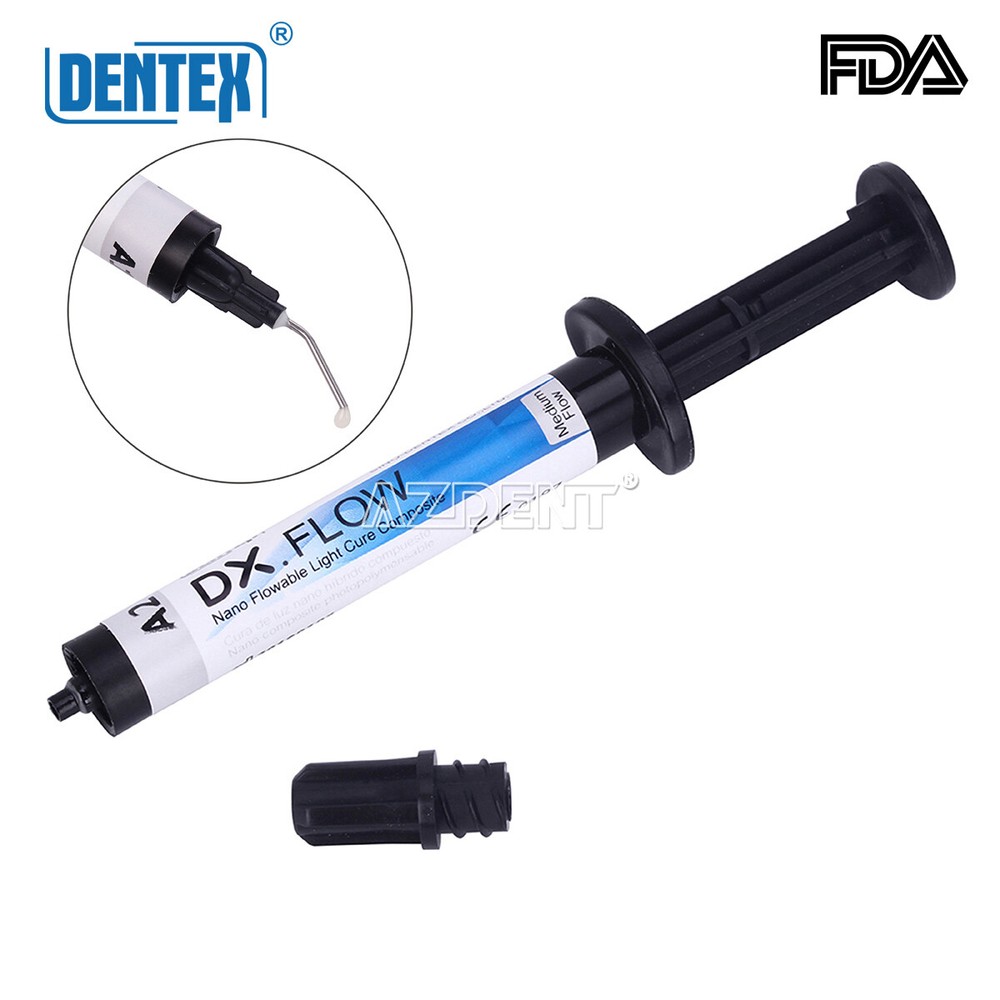 Dentex Dental Medium Flowable Light Cure Composite Resin Shade A1, A2, A3