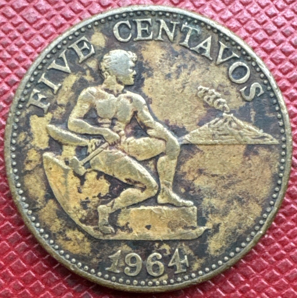 Philippines 1964 Brass 5 Centavos. KM# 187