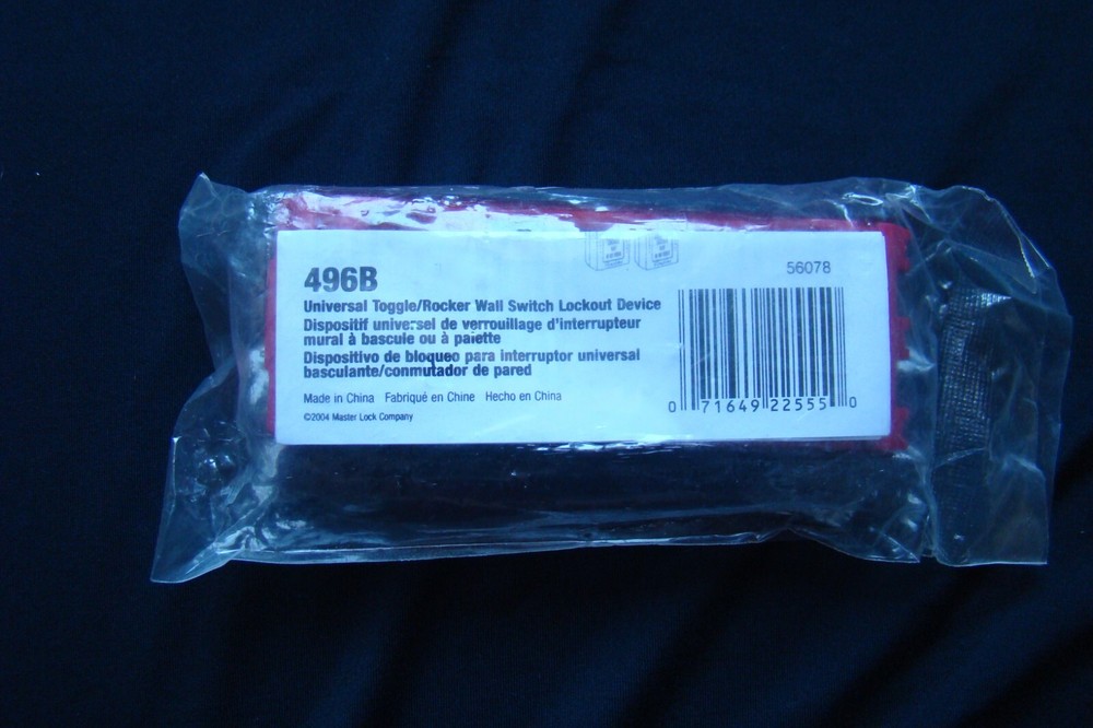 Master Lock Safety Series 496B Universal Wall Switch Lockout cover-security