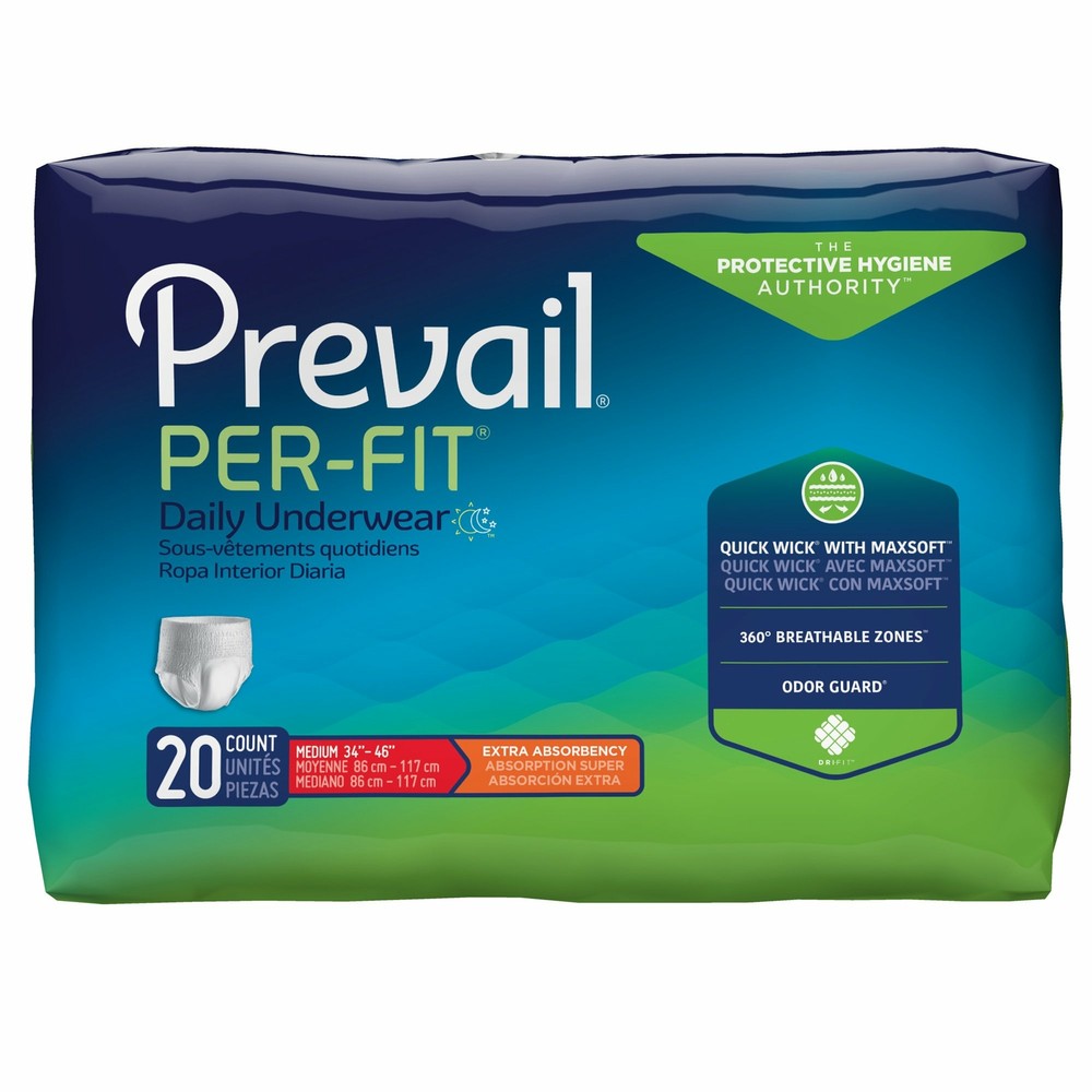Prevail Disposable Underwear Medium Extra 20 Ct