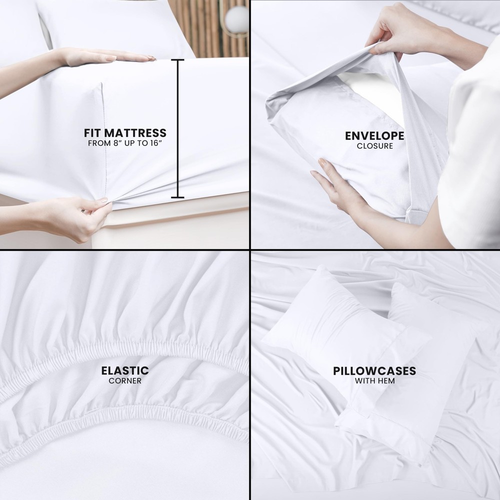 Utopia Bedding Queen Sheet Set – 4 Piece Bed Sheets for Queen Size Bed, So