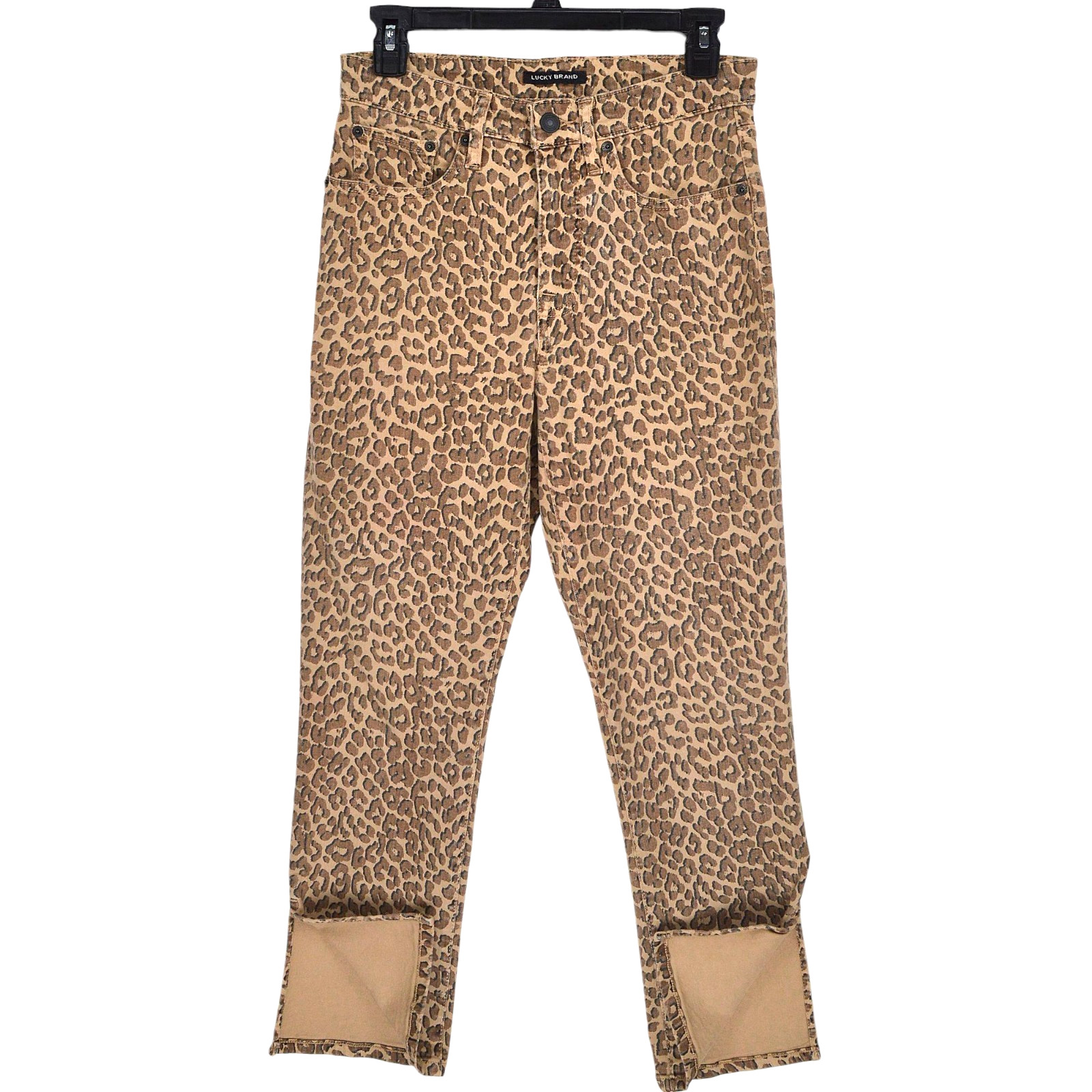 Lucky Brand High Rise Bridgette Slim Jeans Womens Size 6/28 Leopard Print Denim