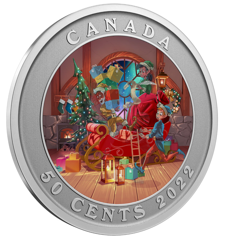 2022 Canada 50 Cent Santa’s Sleigh Lenticular Coin