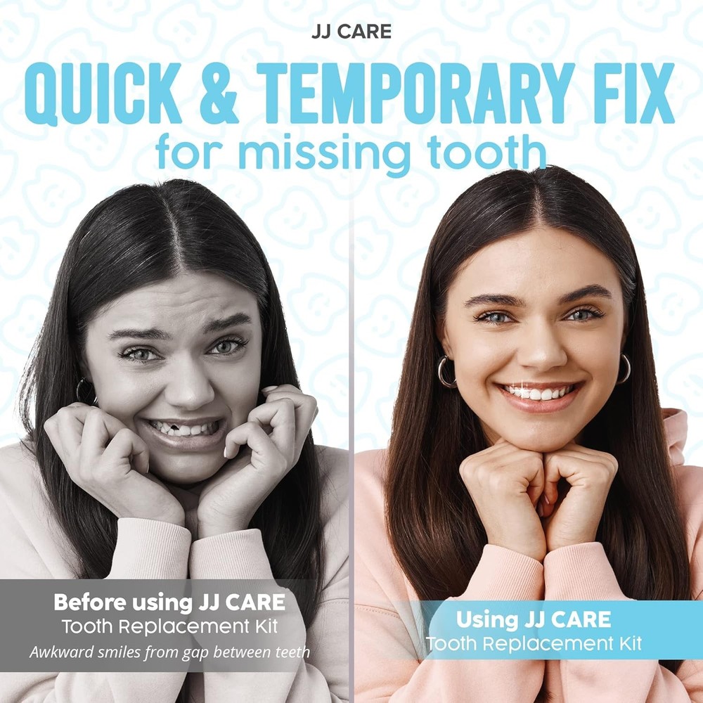 JJ CARE Temporary Tooth Replacement Kit with Dental Tools, Moldable...