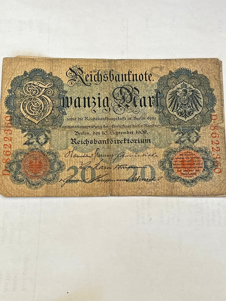 WW2  20 REICH MARKS BANK NOTE
