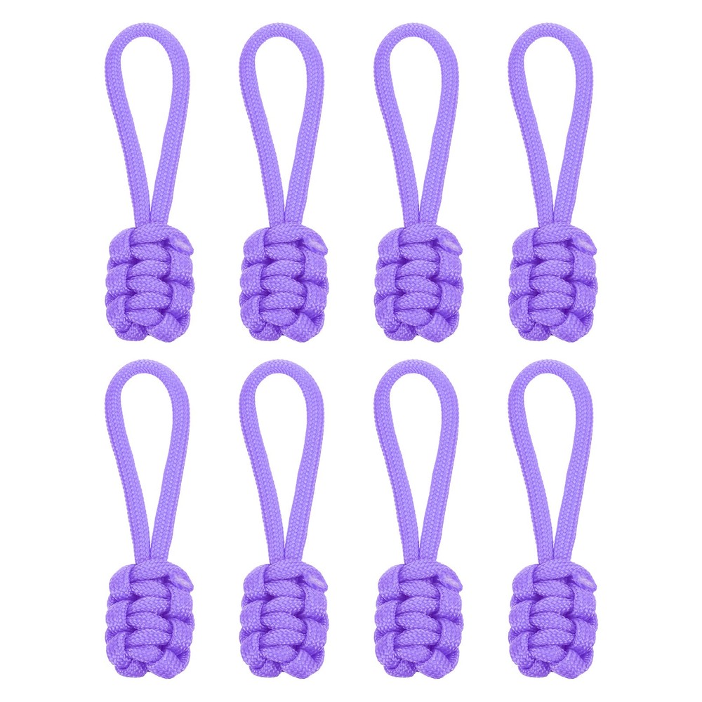 16Pcs Zipper Pulls Replacement, 80 x 3mm Polypropylene Zipper Heads, Violet