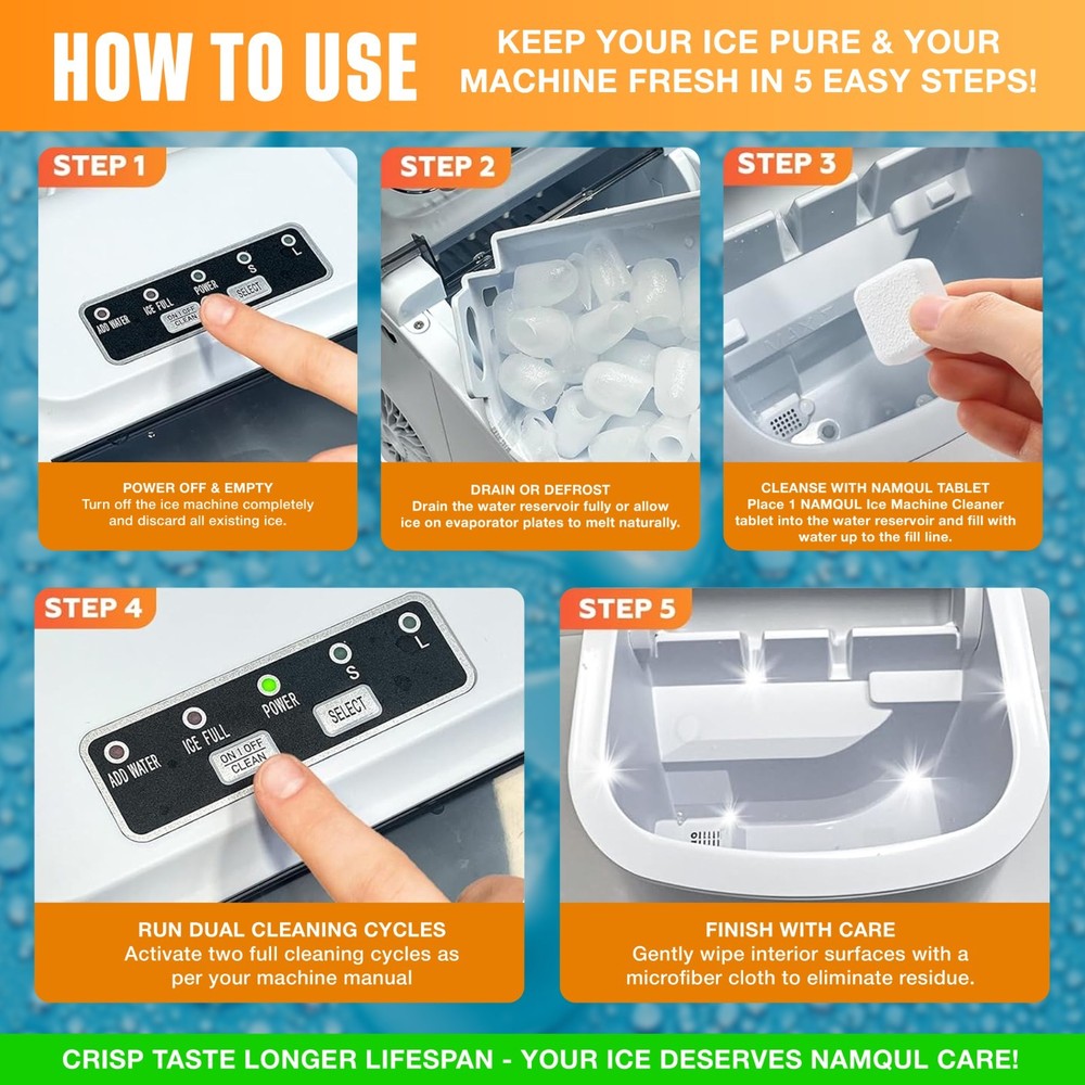 Ice Maker Cleaner & Descaler Tablets - 36 Pack Nickel-Safe Scale Remover