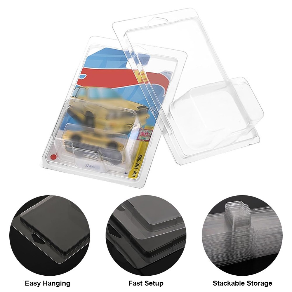 10Pack Clear Protector Case Plastic Display For Hotwheels & Matchbox Basic Cars