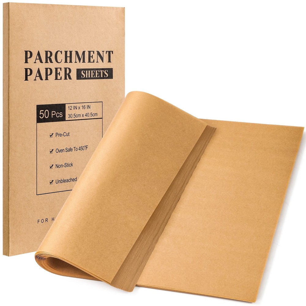 VITEVER Parchment Paper Sheets, Unbleached Parchment Baking Sheets, Precut Parch