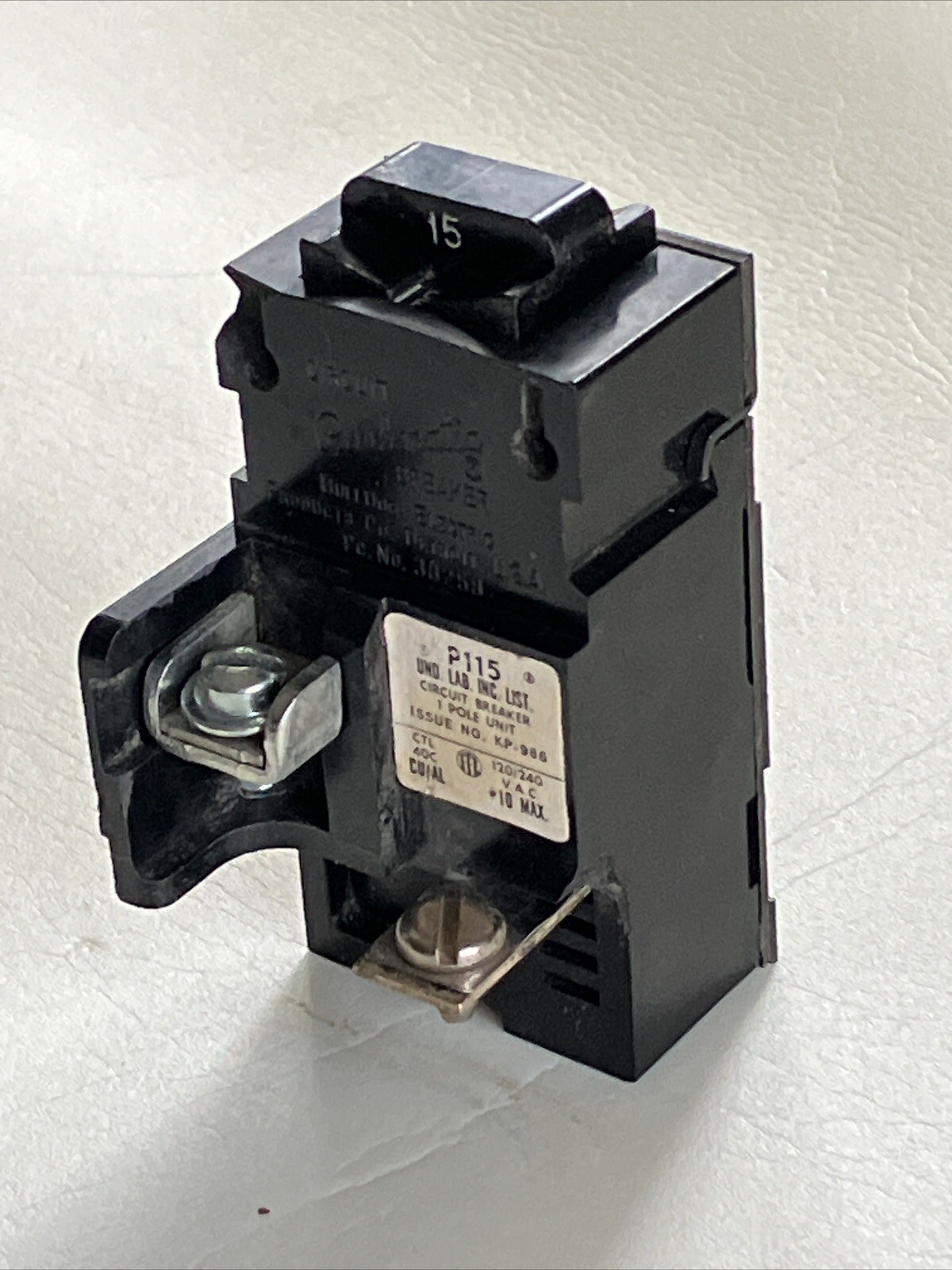 Bulldog P115, 15 Amp, 120 Volt, 1 Pole Pushmatic Circuit Breaker FREE SHIPPING!!