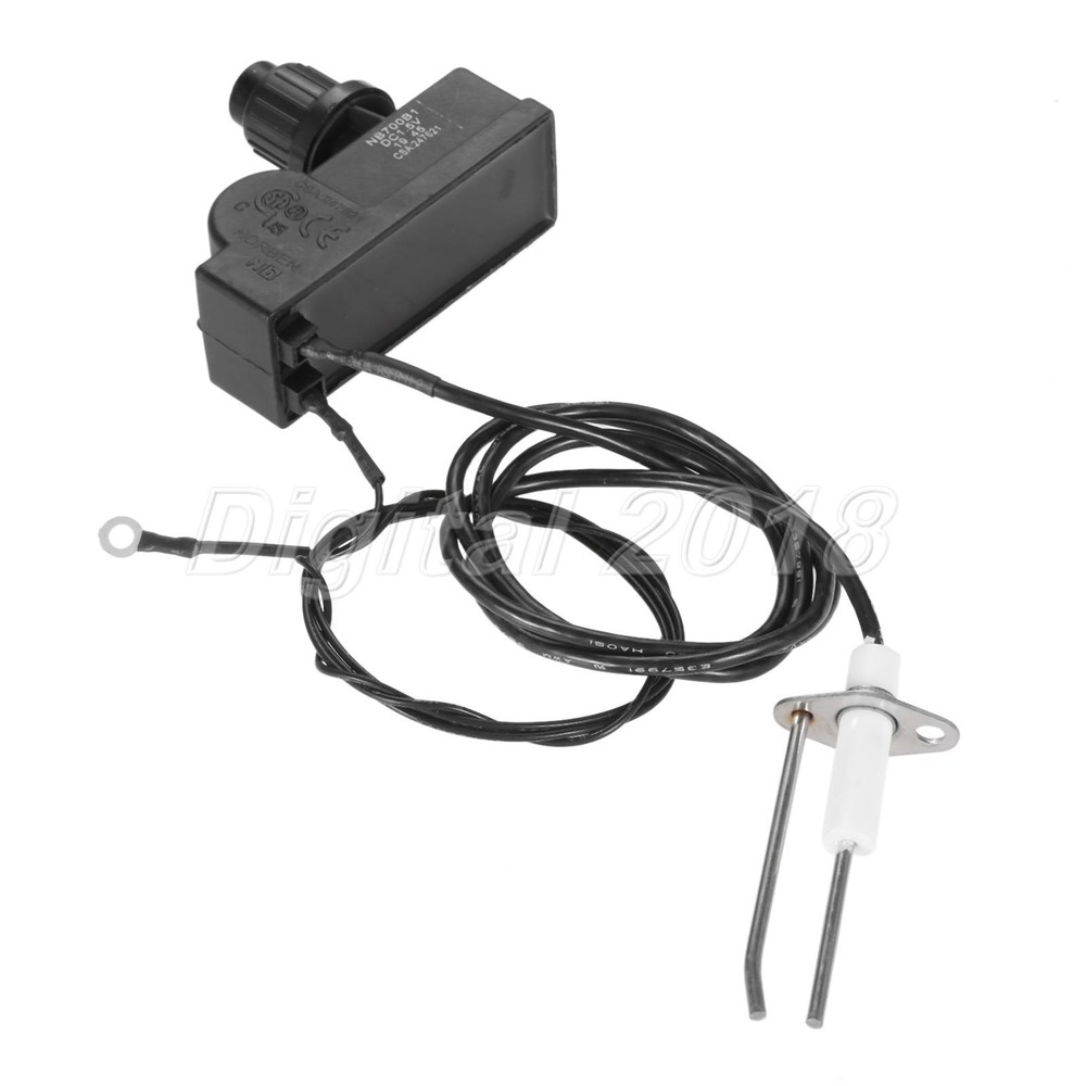 1x Fire Pit Igniter Stove Grill Burner 2 Outlets Push Button Ignition Switch Kit