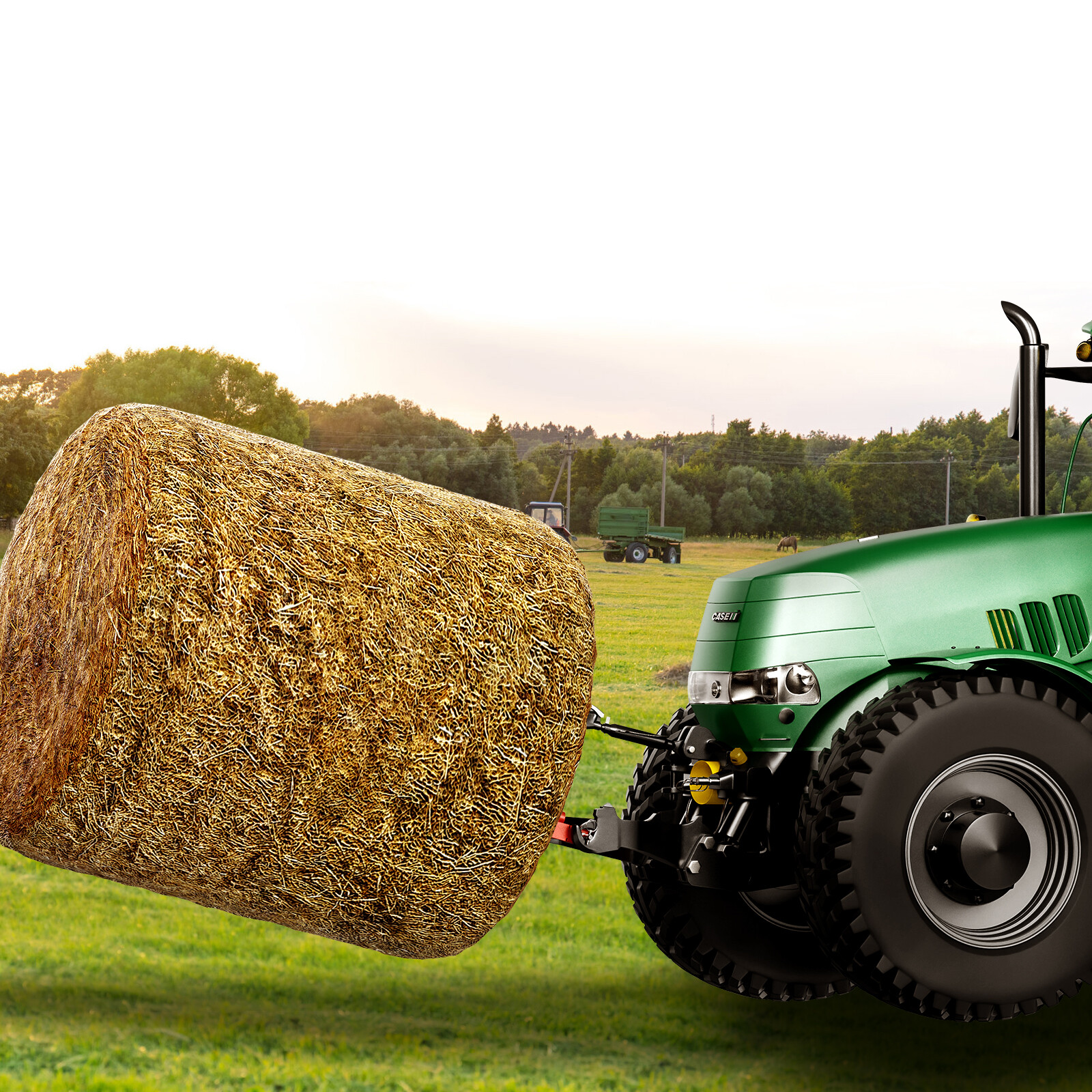 VEVOR 49" Hay Spear Bale Spears Skid 3-Point Hitch Tractor Attachment 1600lbs