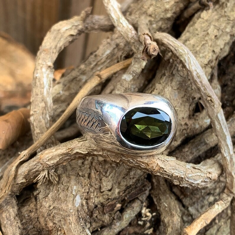 Black Diamond 295 Silver Mens Ring Handmade RIng Anniversary Gift ring