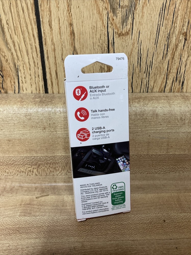 Jasco 79476 USB-Charging Bluetooth FM Transmitter Brand New