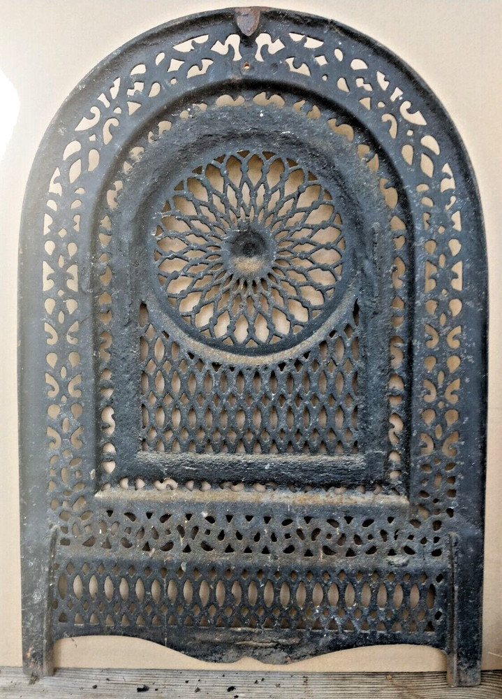 Victorian Cast Iron Grate Front Fireplace Arch Top Summer Front, Architectural#8