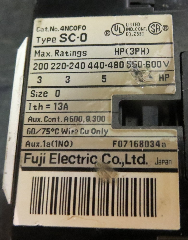 Fuji SC-0 Contactor 4NC0F0 13