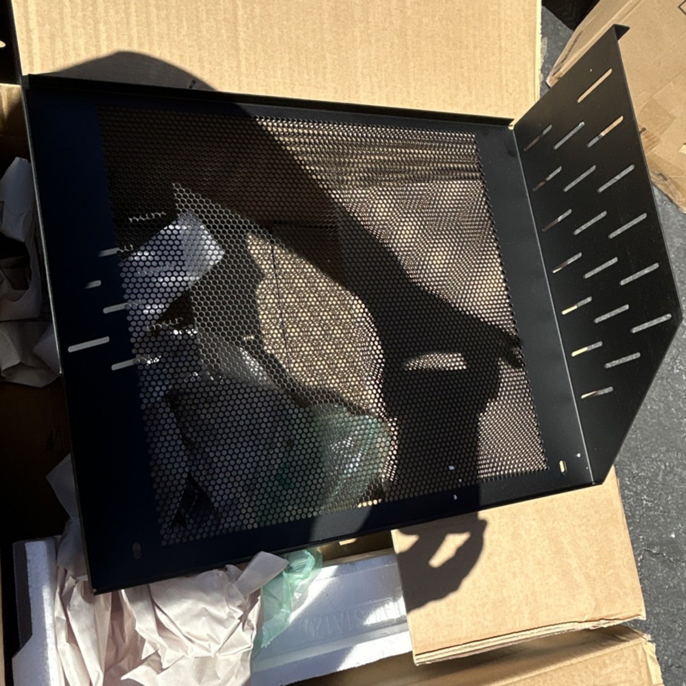 Rackmount Bracket with 2 Perforated Black Metal Side Panels