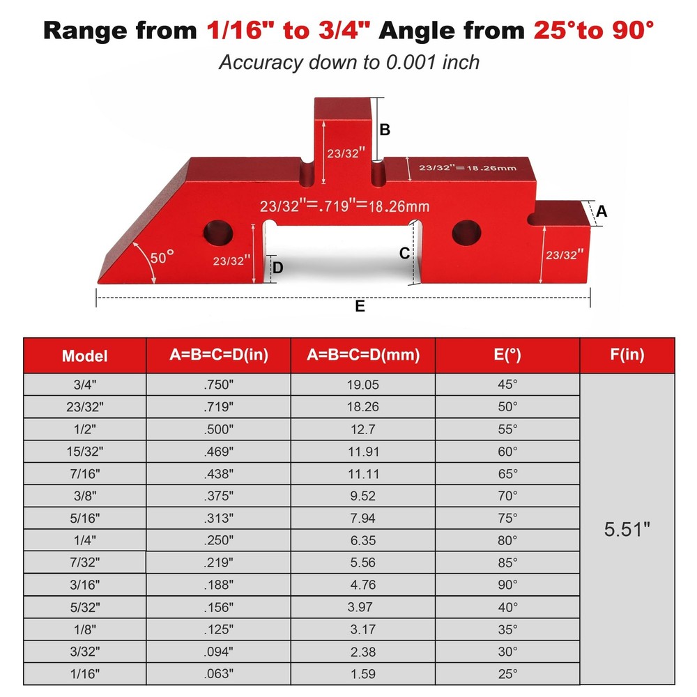 Setup Blocks Woodworking 14Pcs Aluminum Setup Bars with Case Setup Blocks Height
