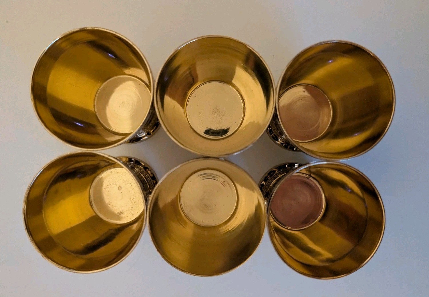 Godinger Silver Plated Beaded Mint Julep Cups Set of 6 Gold Finish 4 Inch