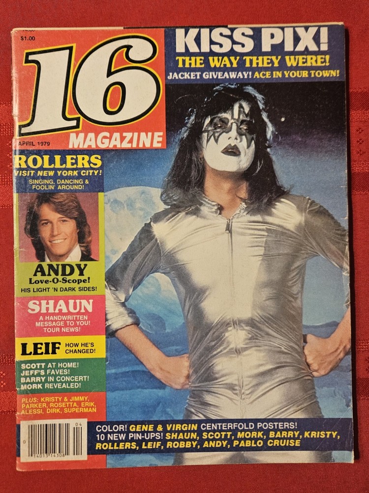 16 Magazine April 1979 KISS, ACE FREHLEY, GIBB, GARRETT, CASSIDY