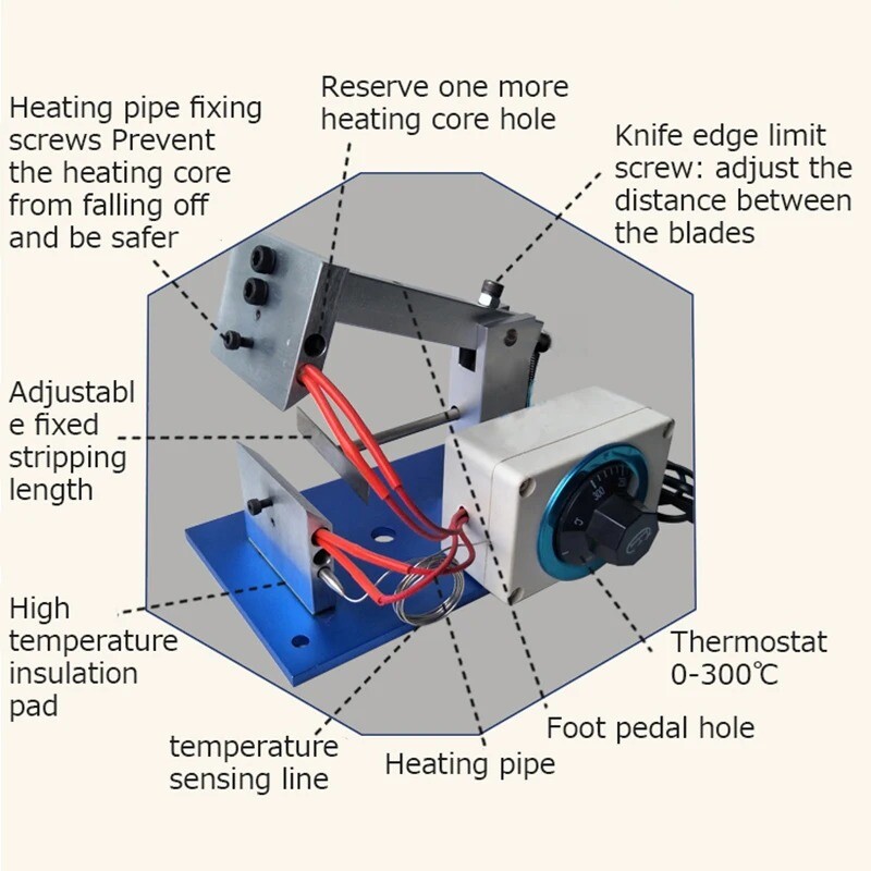 Electric Heating Wire Stripper Cable Stripping Machine 50-300° Adjustable