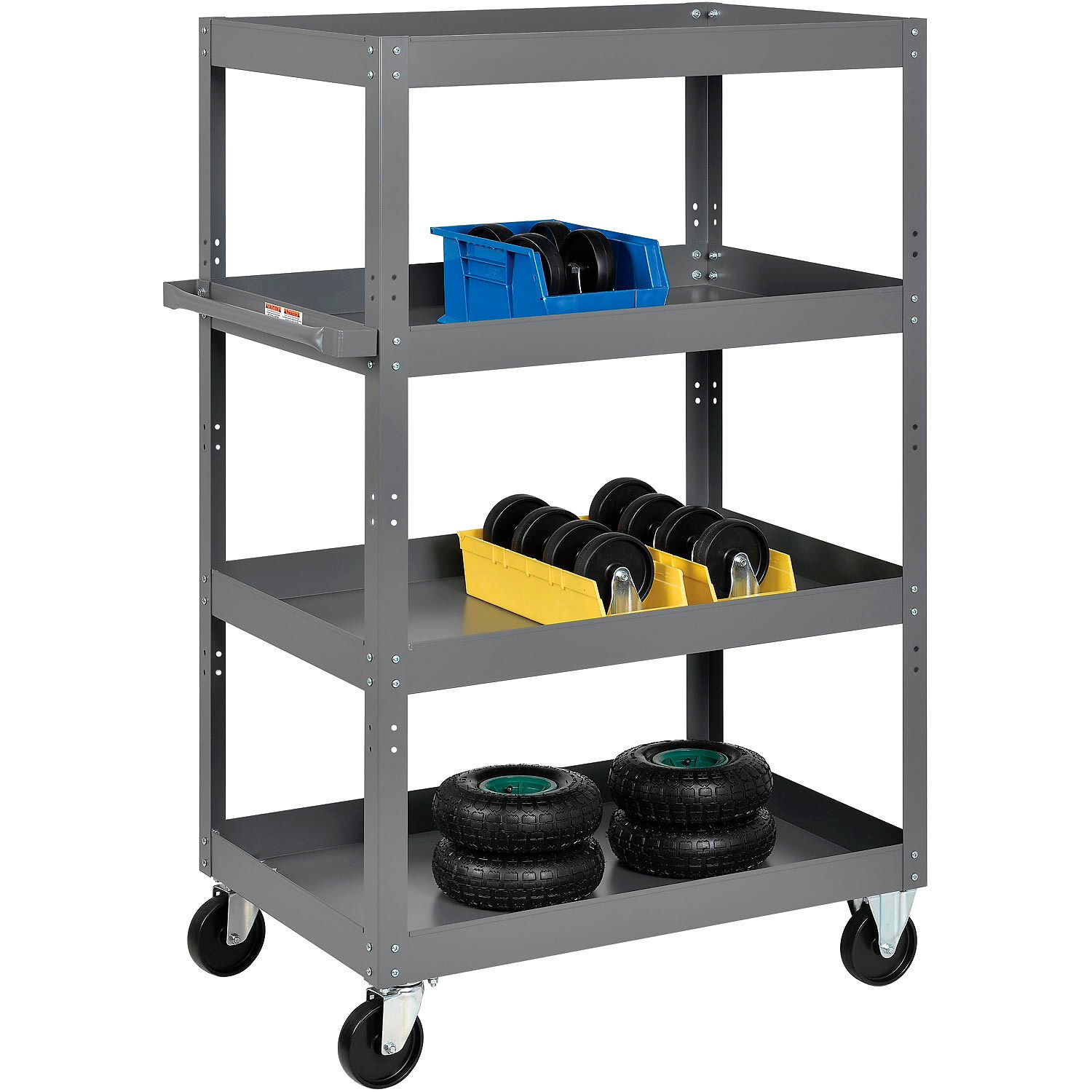 Multi-Level Steel Shelf Truck 4 Shelves 800 Lb. Capacity 36"L x 24"W x 60"H