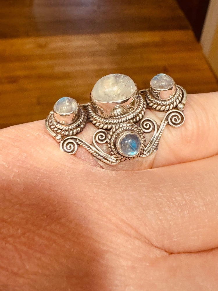Lunar Goddess Moonstone Ring