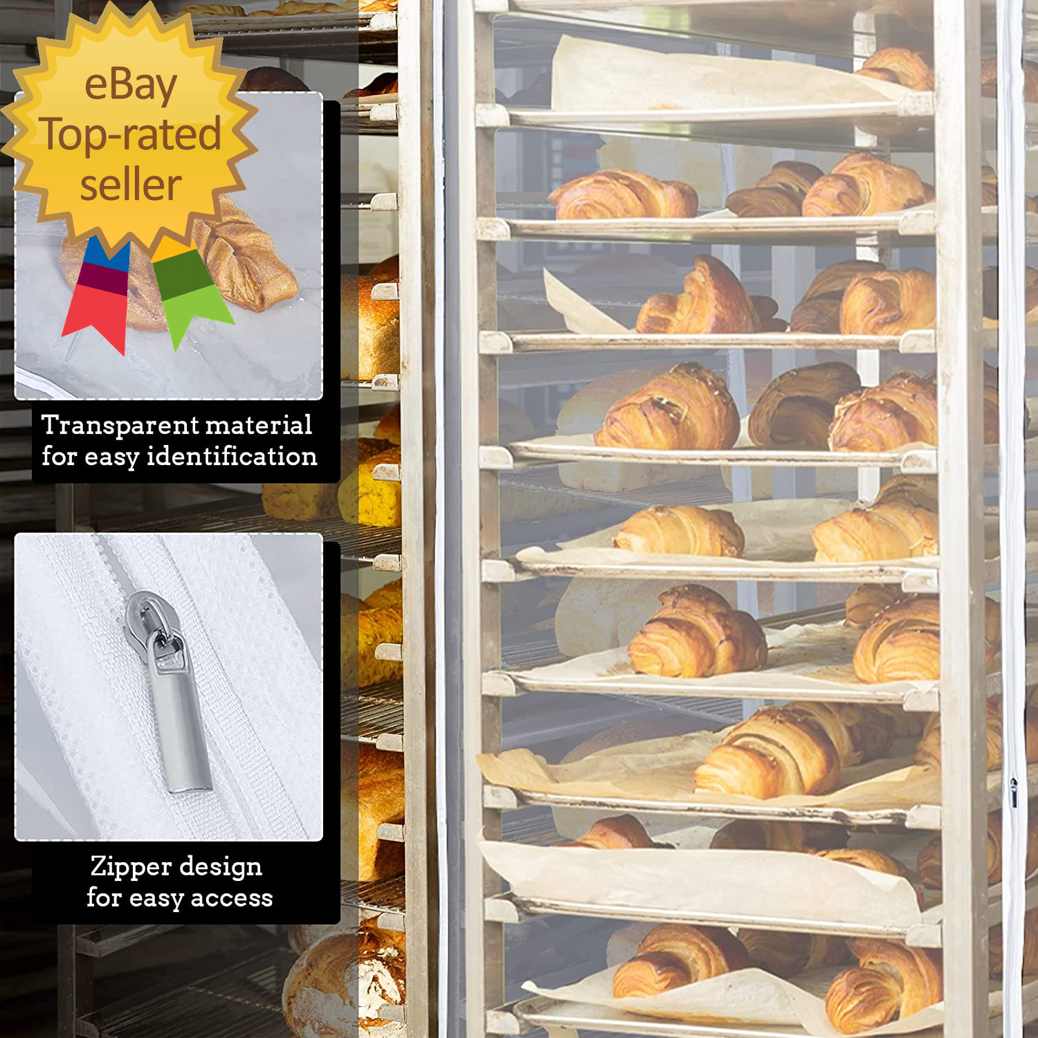 2 Pcs Bun Pan Rack Cover Bakers Rack Cover 20 Tier Sheet Pan Rack Cover