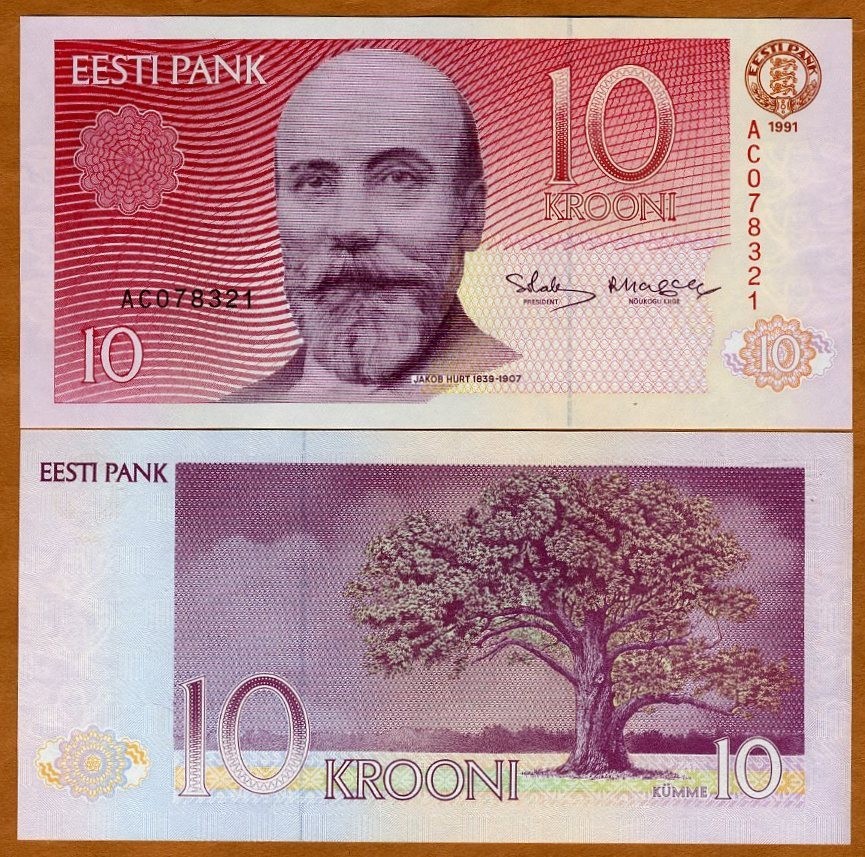Estonia, 10 Krooni, 1991, P-72a, UNC Pre Euro