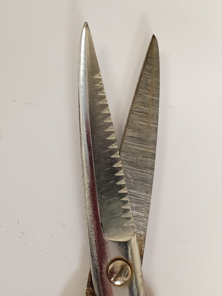 Kitchen pastry shears scissors red handles, stainless, about 8" long