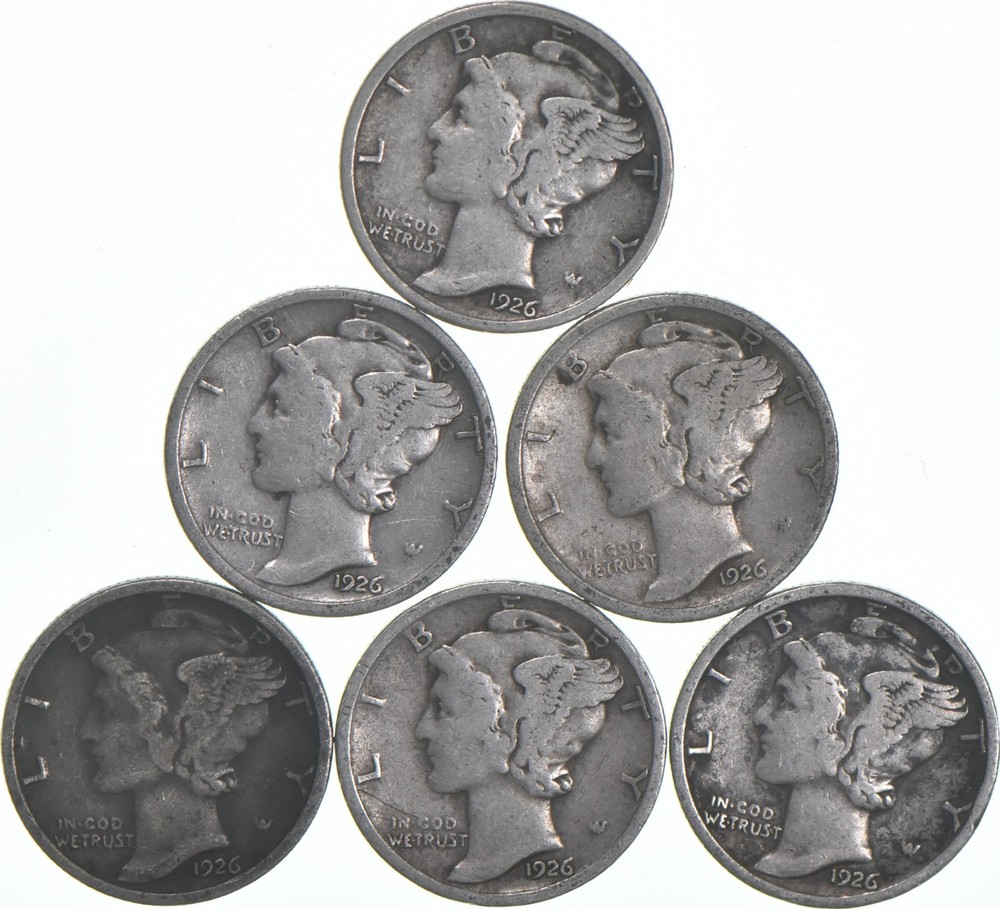 VG+ 1926 Mercury 90% Silver Dime