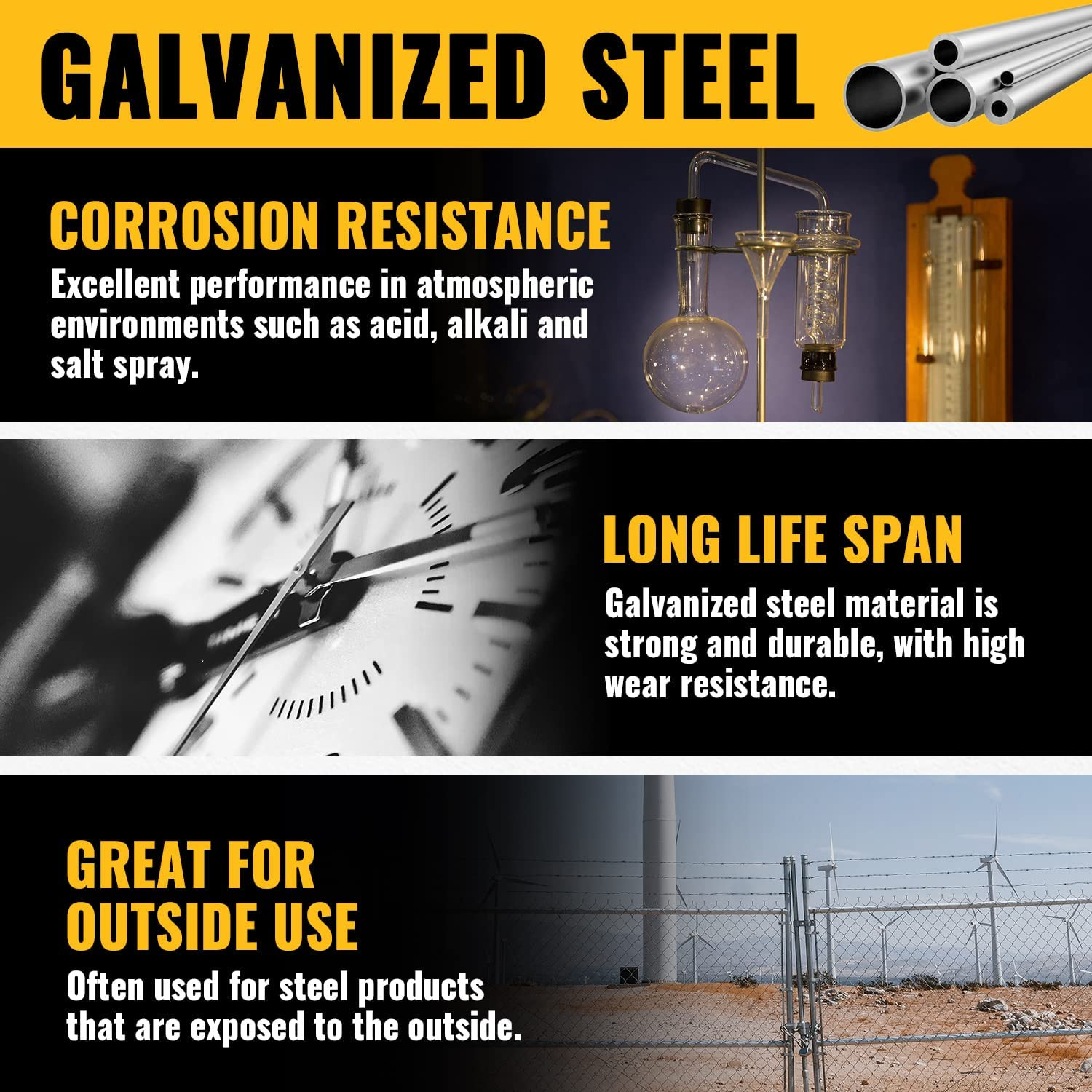 1-3/8" Fence Post Caps, Chain Link Post Caps, Galvanized Steel, for 1-3/8" OD Pi