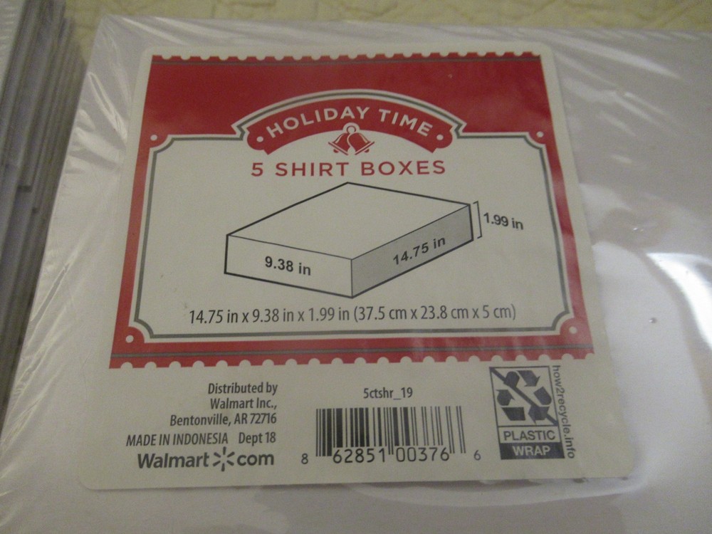 Holiday Time Shirt Boxes (2 Packs; 10 Boxes)