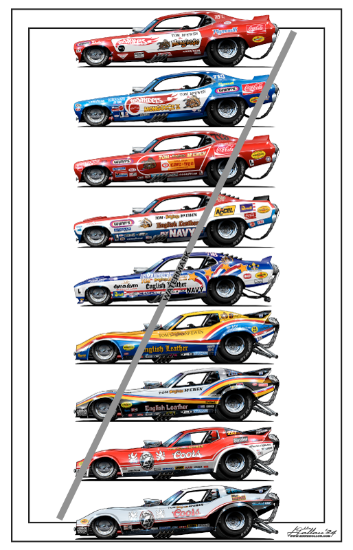 Tom "The Mongoose" McEwen Cars Poster, FREE SHIPPING