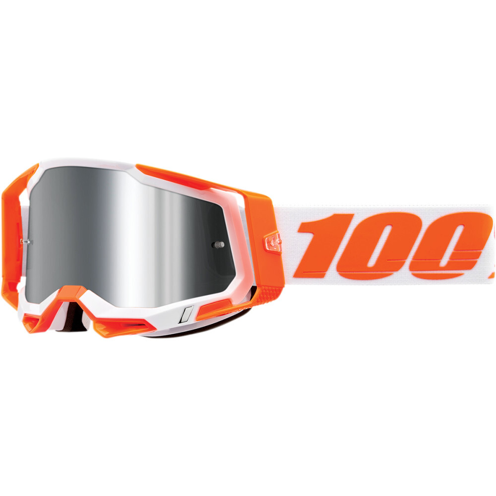 100% Racecraft 2 Goggles - Orange - Silver Flash Mirror