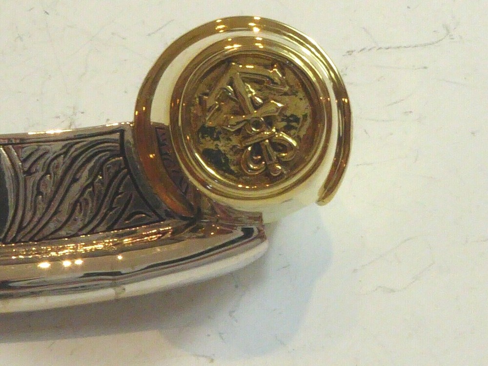 SOLID SILVER & GOLD PLATED NOVELTY BOSUNS EMBOSSED ANCHOR WHISTLE