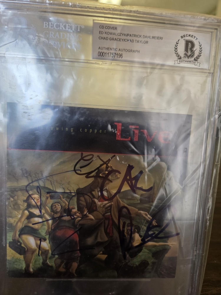 LIVE signed autographed "THROWING COPPER" CD COVER BECKETT (BAS) ED KOWALCZYK +3
