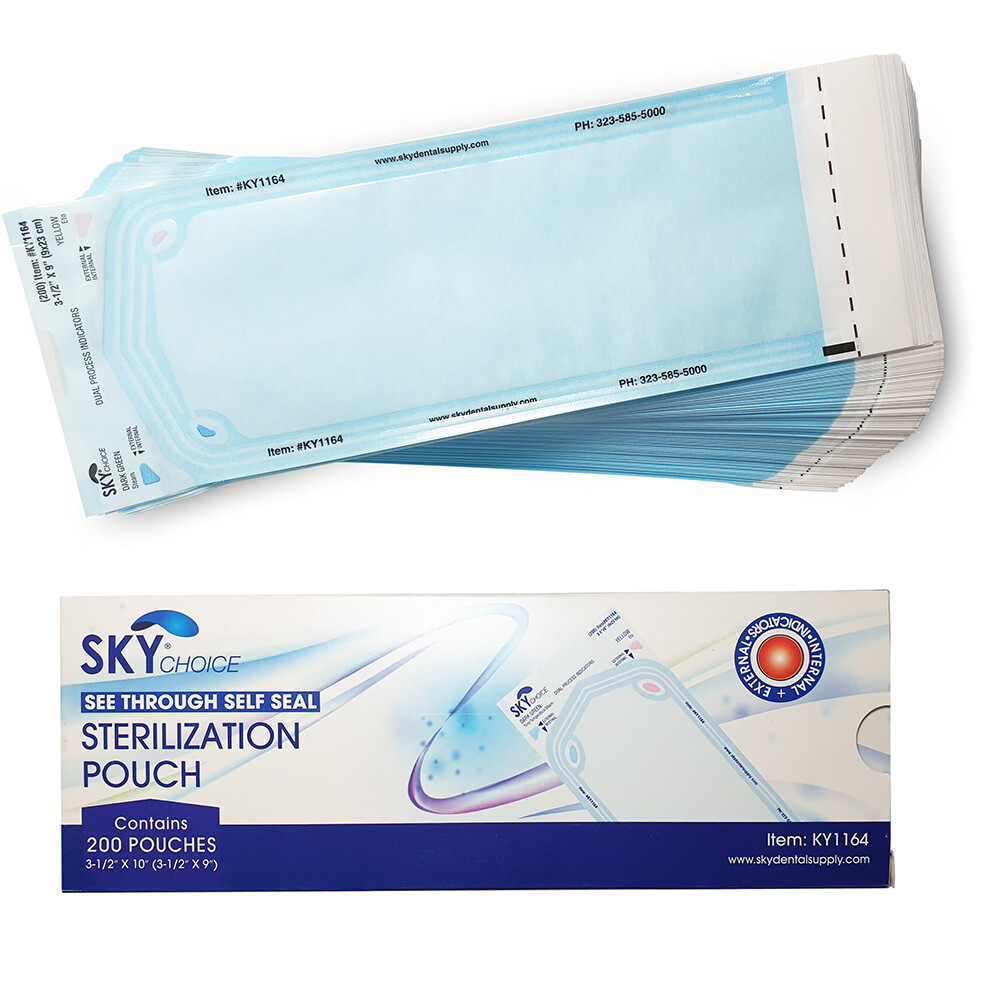 Sterilization Pouches- 3.5 " x 10 " Dental Medical Self Seal Pouch Bag 200 Bags