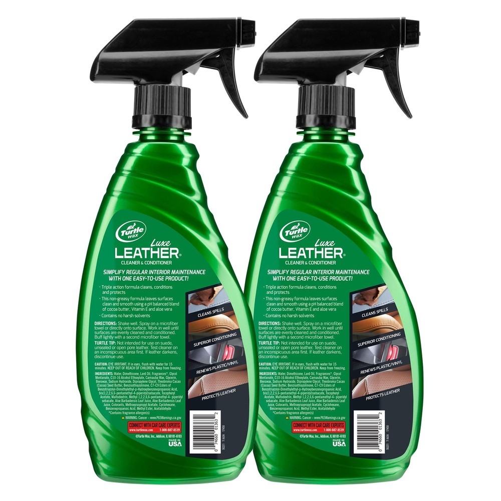 Turtle Wax Leather Cleaner & Conditioner 16 Fl Oz 2 Pack