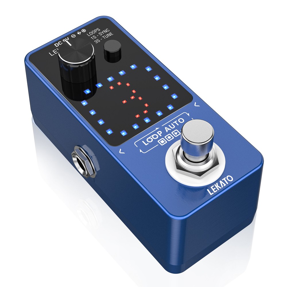 LEKATO Looper Pedal with Tuner & SYNC Function Auto Record 18 Min 3 Loops w/LED